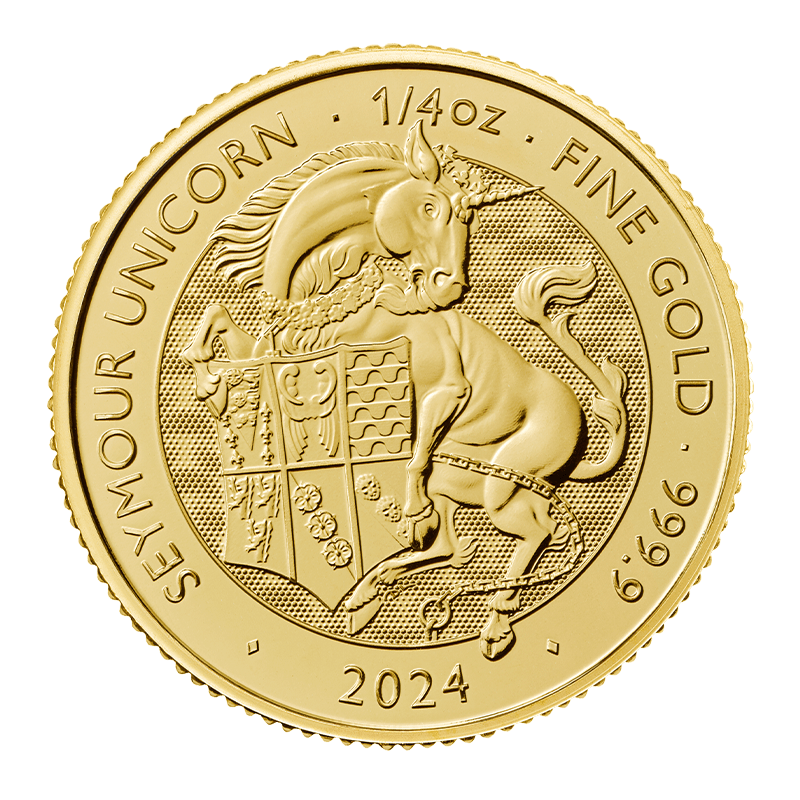 Image pour Pièce d’or de 1/4 d’once, Licorne de Seymour : Le bestiaire des Tudors (2024) à partir de Métaux précieux TD